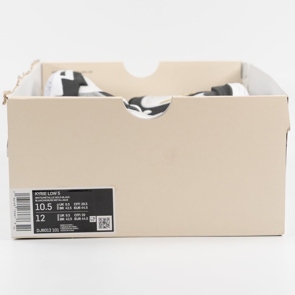 Nike Kyrie Low 5 'White Black Metallic Gold' DJ6012-101 Basketball Sneakers - Picture 9 of 13